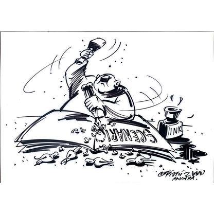Pijpi 50x35cm Orijinal Karikatür BOD03509