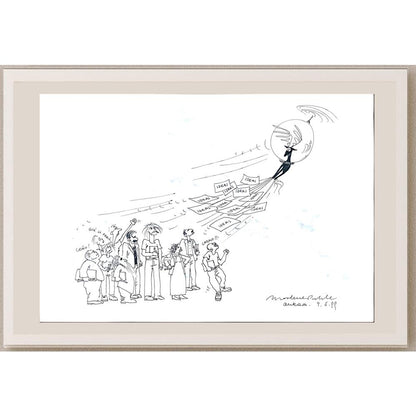 Marlene Pohle 50x35cm Orijinal Karikatür BOD03510