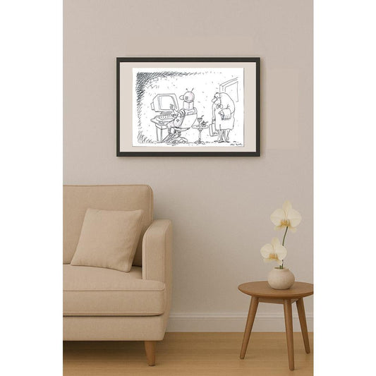 Ali Şur 50x35cm Orijinal Karikatür BOD03516