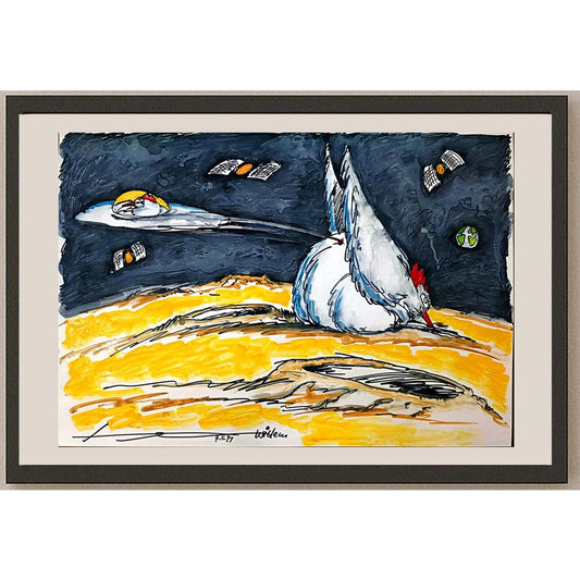 Willem Henkes 50x35cm Orijinal Karikatür BOD03518