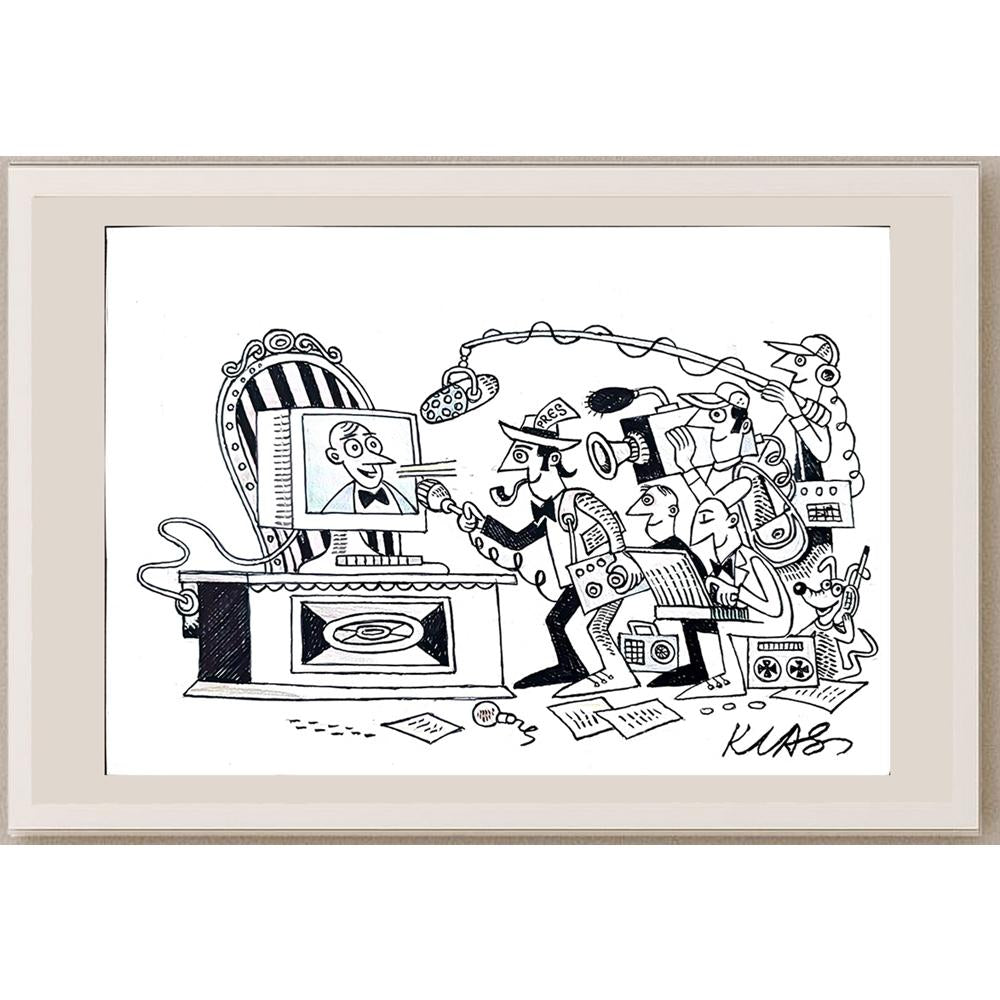 Alexsandar Klas 35x25cm Orijinal Karikatür BOD03532