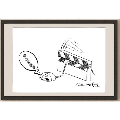 Enver Malkoç 50x35cm Orijinal Karikatür BOD03534