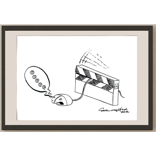 Enver Malkoç 50x35cm Orijinal Karikatür BOD03534