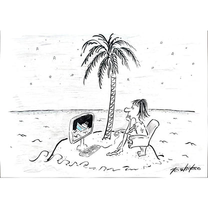 Toshiko Nishida 50x35cm Orijinal Karikatür BOD03535