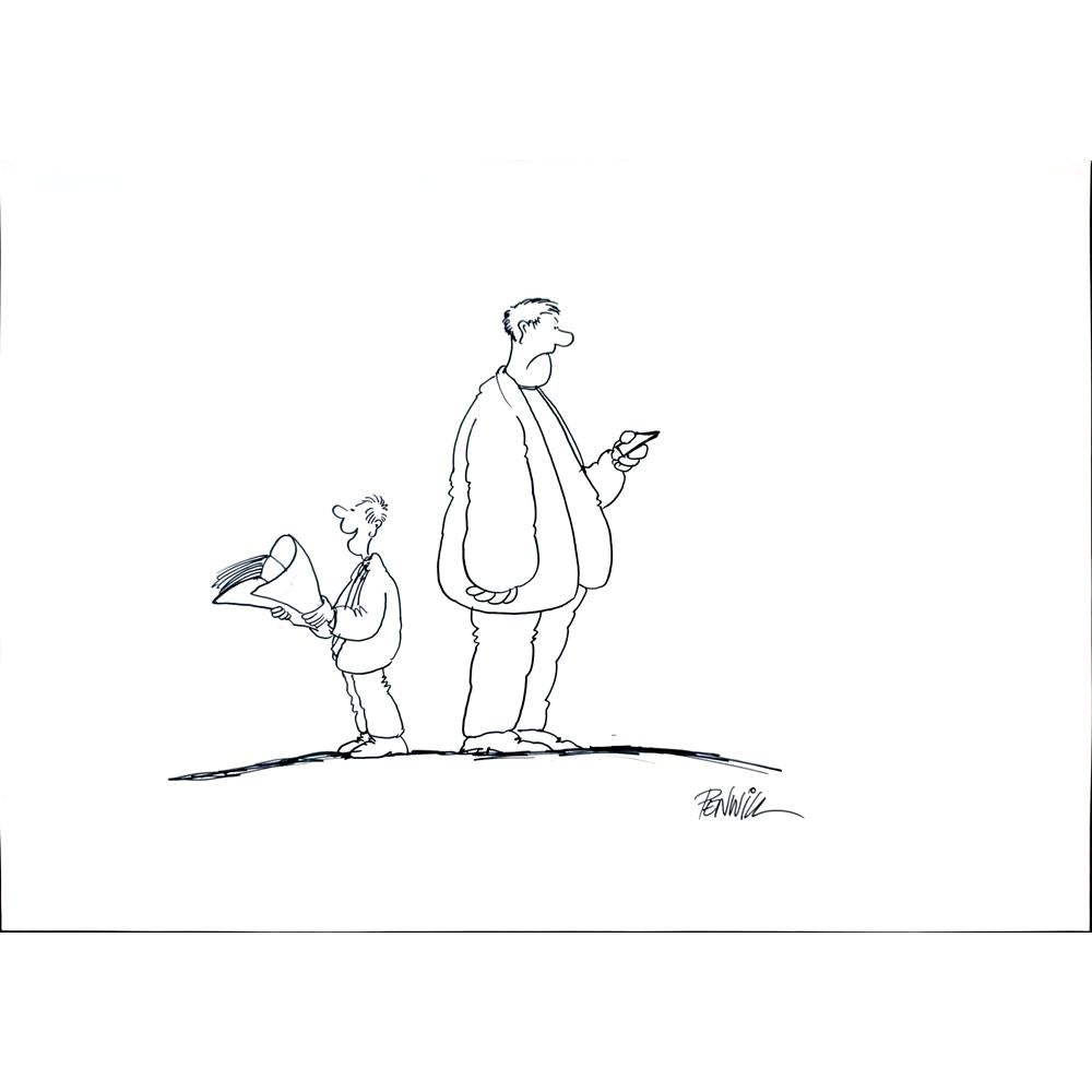 Roger Penwill 50x35cm Orijinal Karikatür BOD03539