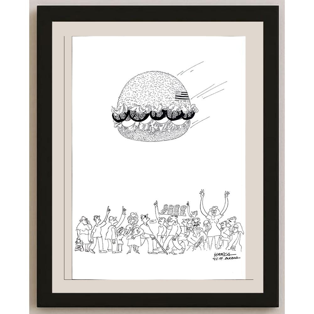 Harca 50x35cm Orijinal Karikatür BOD03542