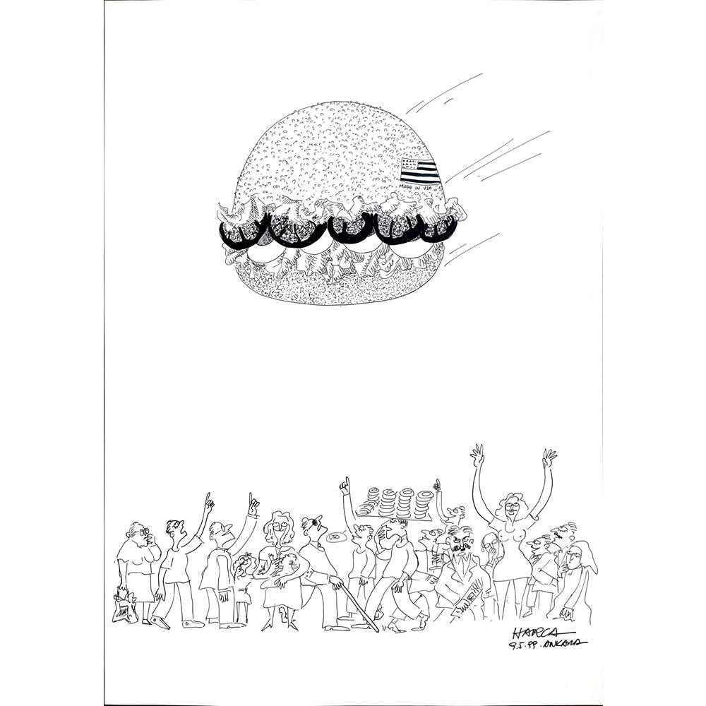 Harca 50x35cm Orijinal Karikatür BOD03542