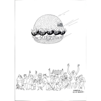 Harca 50x35cm Orijinal Karikatür BOD03542