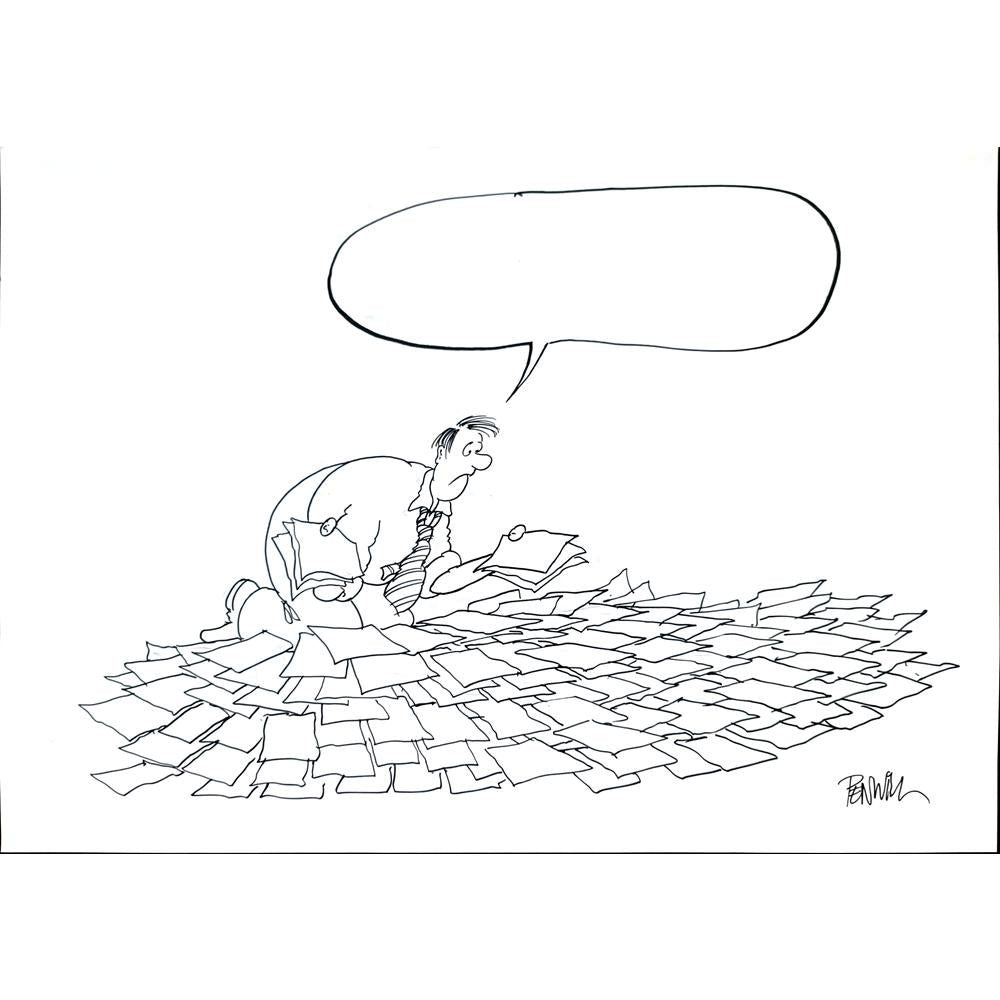 Roger Penwill 50x35cm Orijinal Karikatür BOD03543
