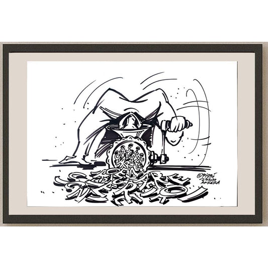 Pijpi 50x35cm Orijinal Karikatür BOD03545