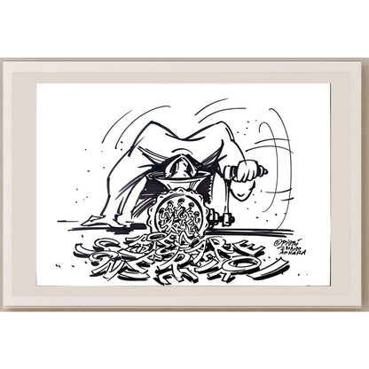 Pijpi 50x35cm Orijinal Karikatür BOD03545