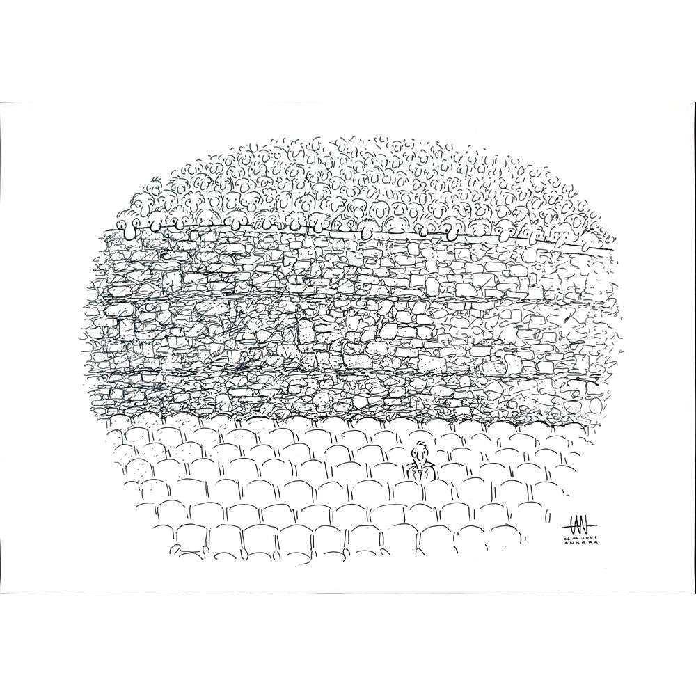 Tan Oral 50x35cm Orijinal Karikatür BOD03549