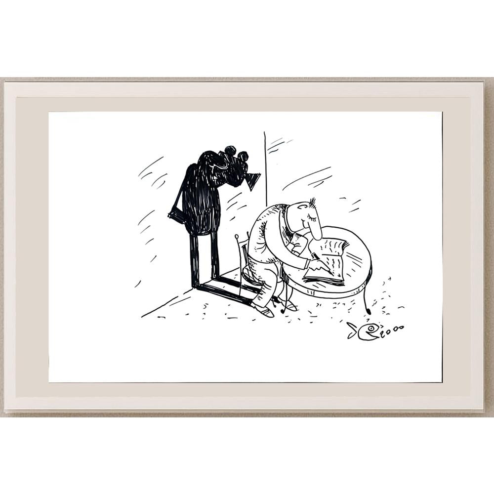 Unknown 50x35cm Orijinal Karikatür BOD03550