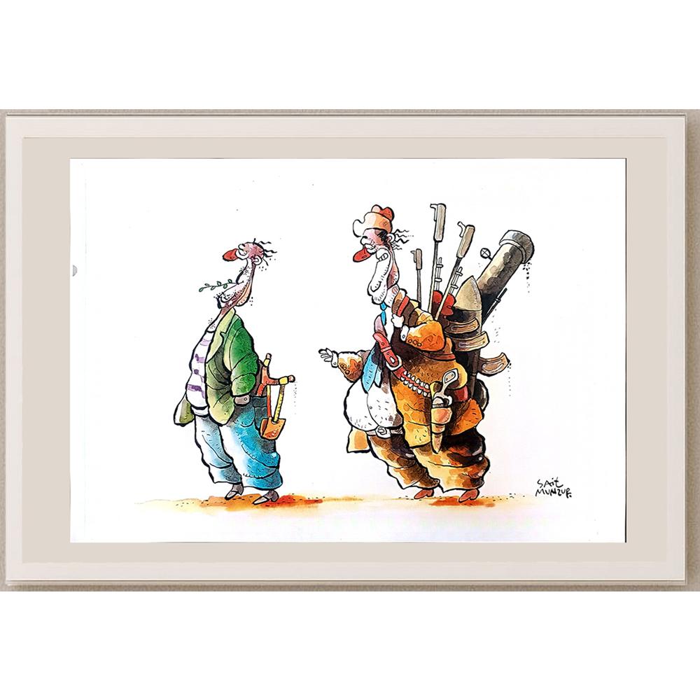 Sait Munzur 43x30cm Orijinal Karikatür BOD03553