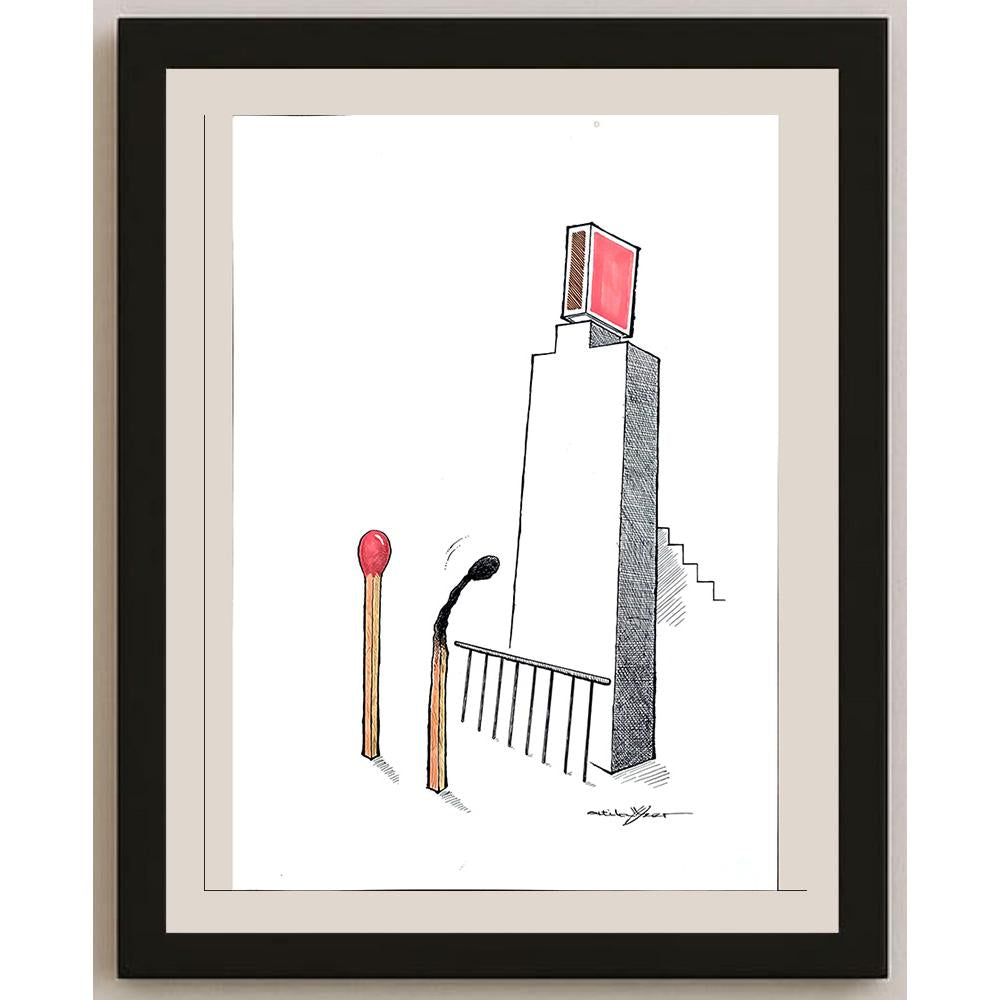 Atila Özer 43x30cm Orijinal Karikatür BOD03556