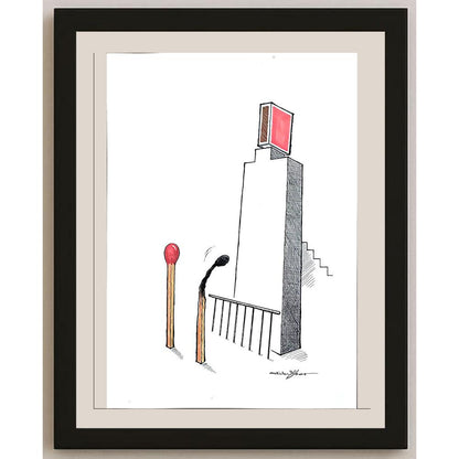 Atila Özer 43x30cm Orijinal Karikatür BOD03556
