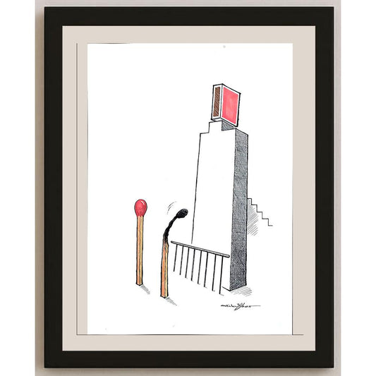 Atila Özer 43x30cm Orijinal Karikatür BOD03556