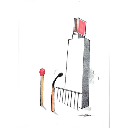 Atila Özer 43x30cm Orijinal Karikatür BOD03556
