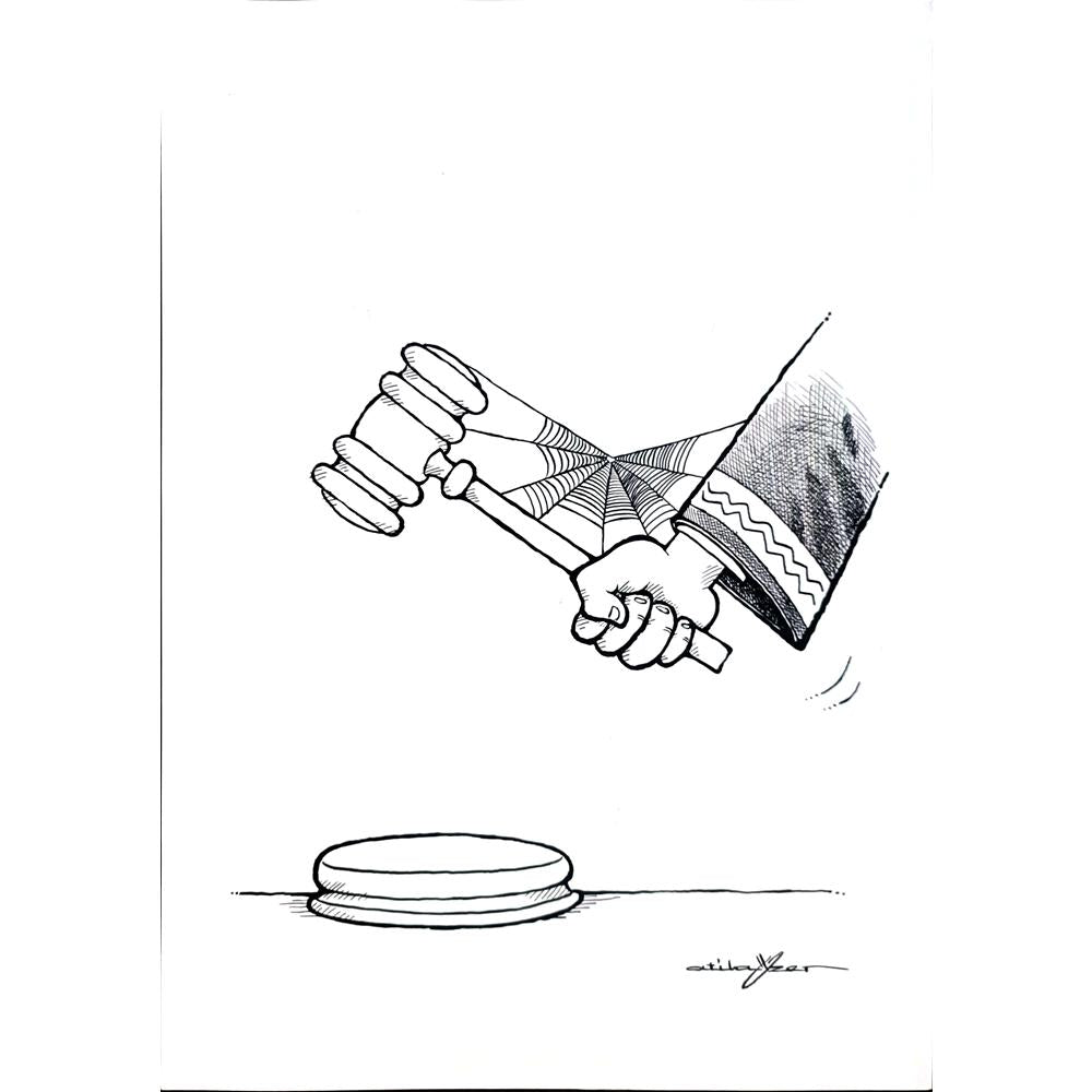 Atila Özer 43x30cm Orijinal Karikatür BOD03557