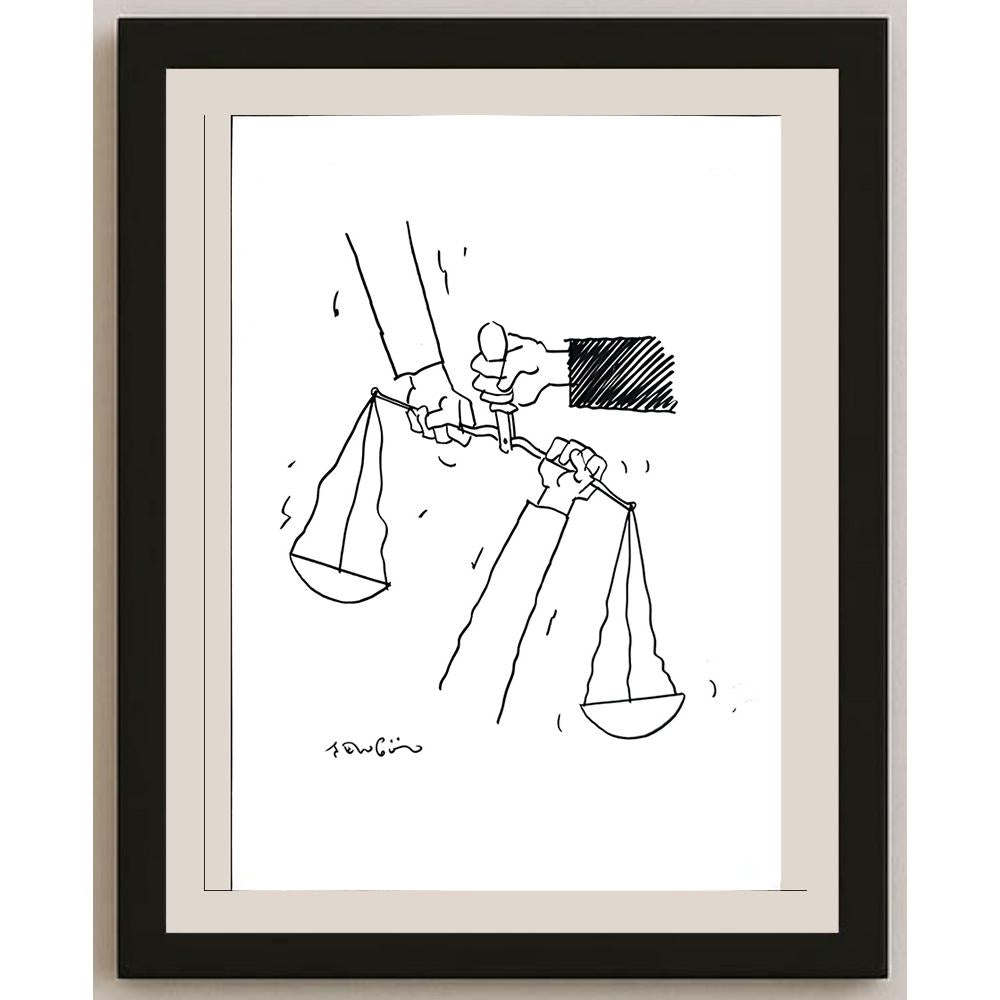 Muhammet Şengöz 35x25cm Orijinal Karikatür BOD03566