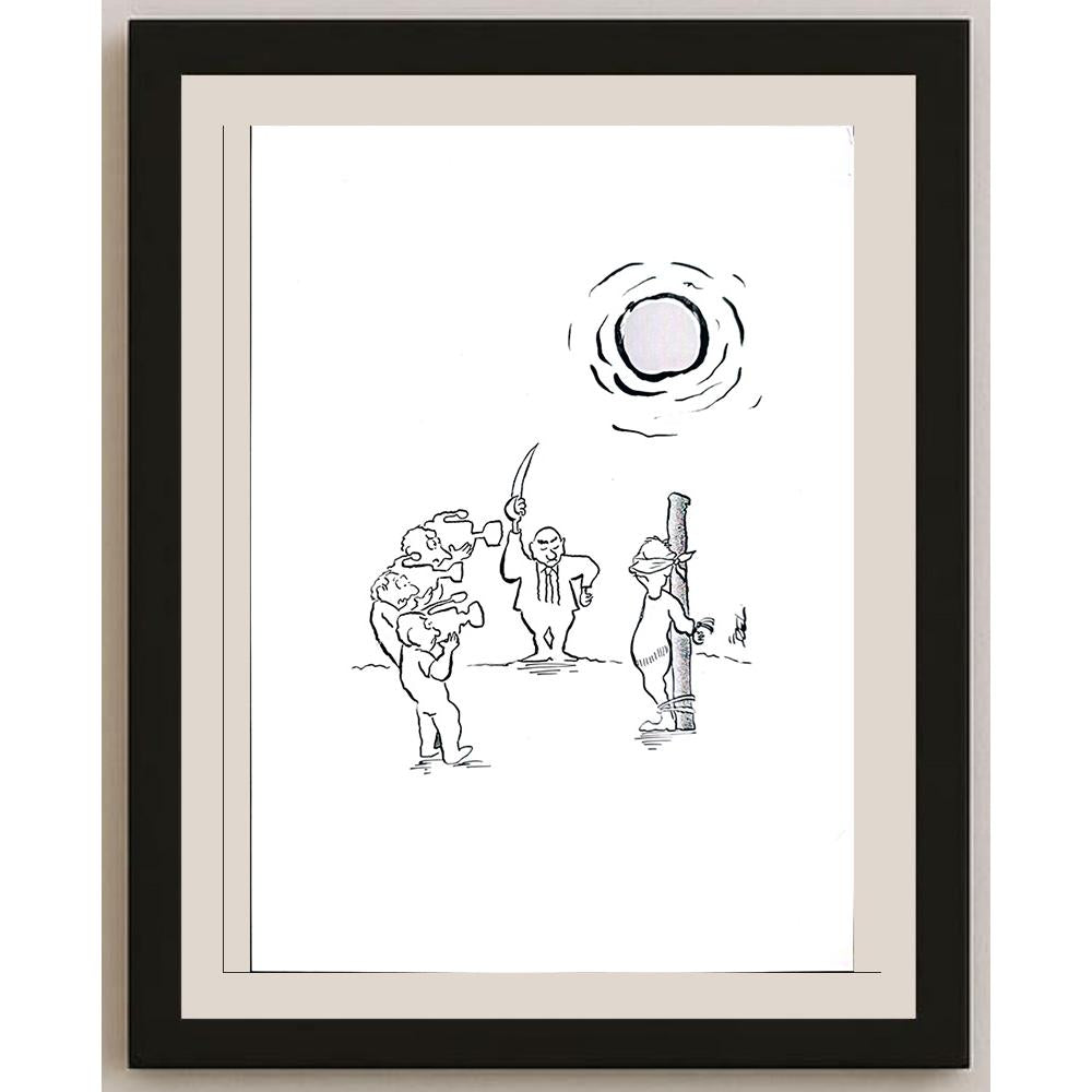 Unknown 29x21cm Orijinal Karikatür BOD03570