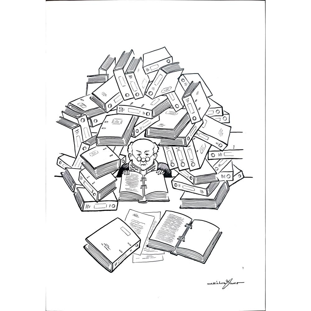 Atila Özer 43x30cm Orijinal Karikatür BOD03571