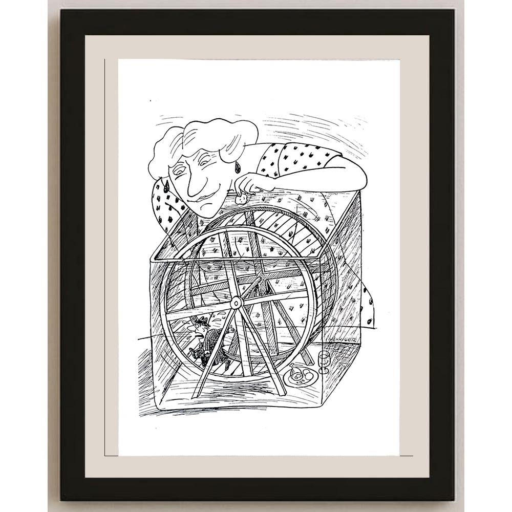 Barbara Hanniger 29x21cm Orijinal Karikatür BOD03584