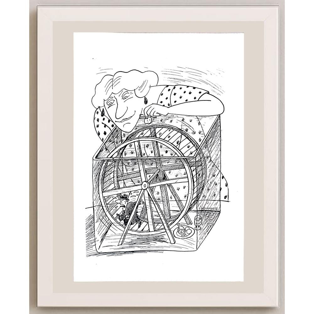 Barbara Hanniger 29x21cm Orijinal Karikatür BOD03584