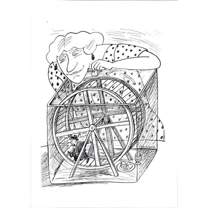 Barbara Hanniger 29x21cm Orijinal Karikatür BOD03584