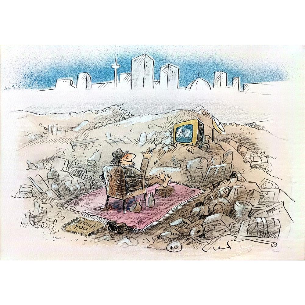 Wolfgang Schlegel 29x21cm Orijinal Karikatür BOD03586