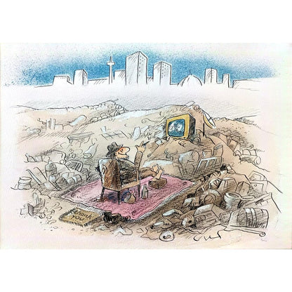 Wolfgang Schlegel 29x21cm Orijinal Karikatür BOD03586