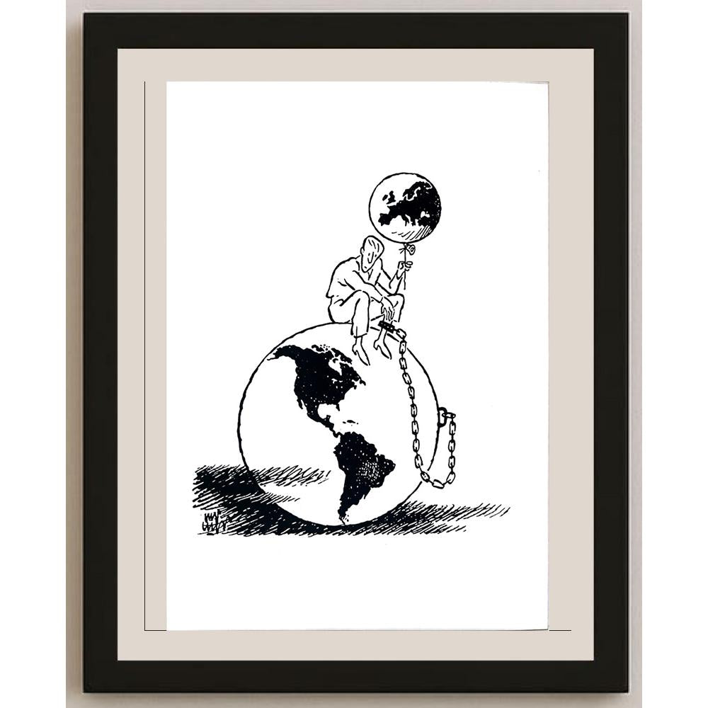 Ali Ulvi Ersoy 29x21cm Orijinal Karikatür BOD03588