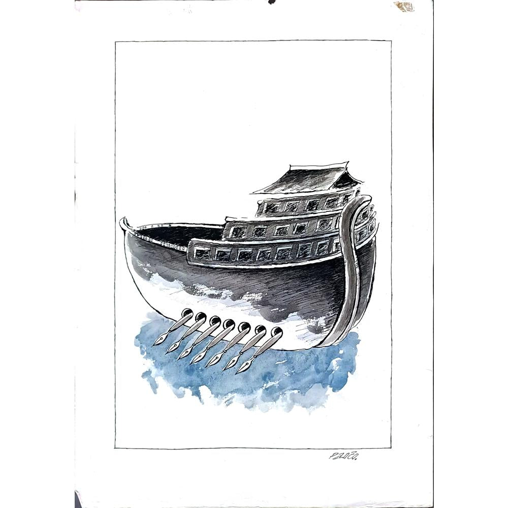 Milos Panig Pango 43x30cm Orijinal Karikatür BOD03592