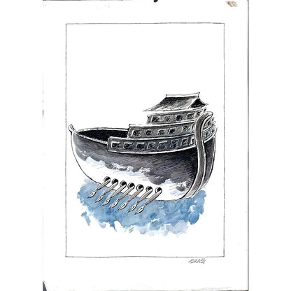 Milos Panig Pango 43x30cm Orijinal Karikatür BOD03592