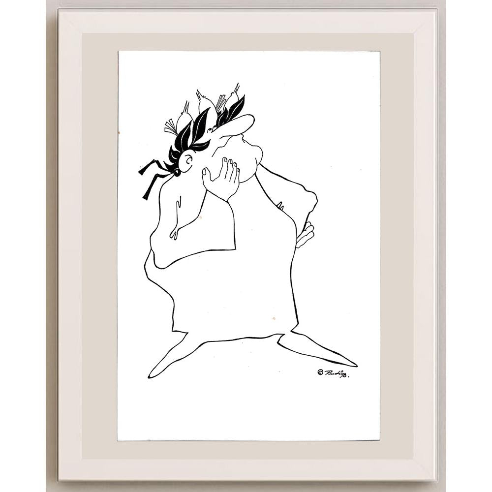 Rudi Schmückle 29x21cm Orijinal Karikatür BOD03597