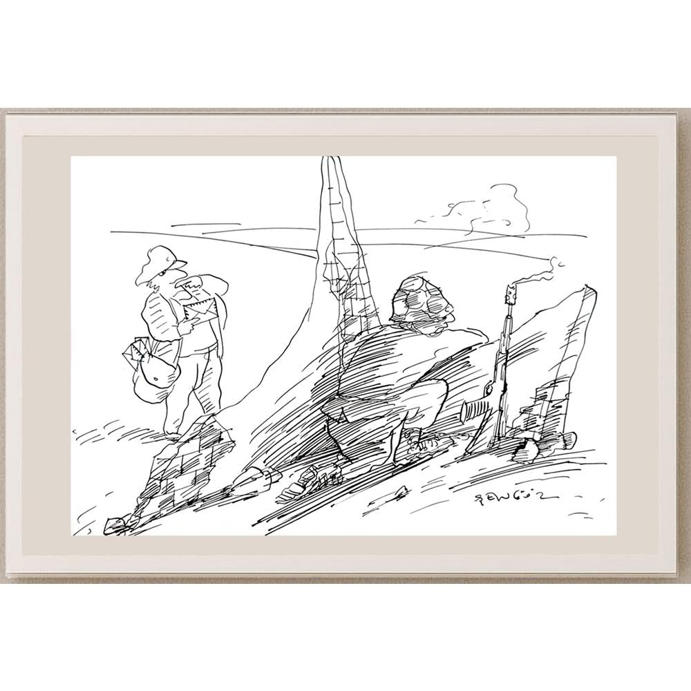 Muhammet Şengöz 35x25cm Orijinal Karikatür BOD03605