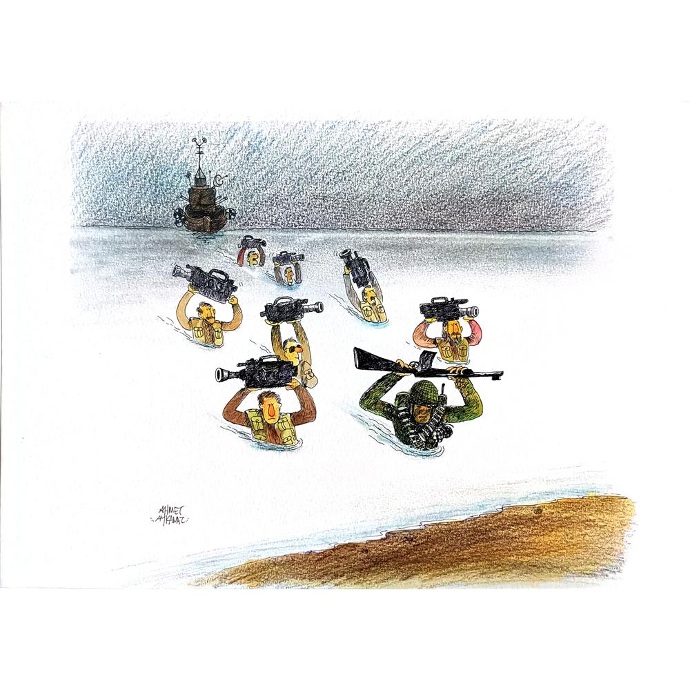 Ahmet Aykanat 43x30cm Orijinal Karikatür BOD03610