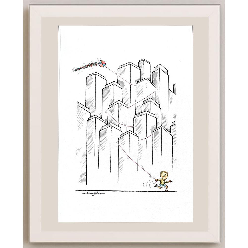 Atila Özer 43x30cm Orijinal Karikatür BOD03621