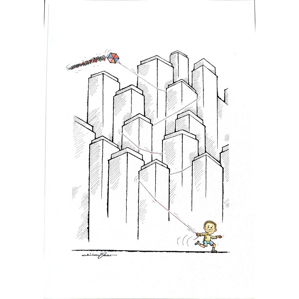 Atila Özer 43x30cm Orijinal Karikatür BOD03621