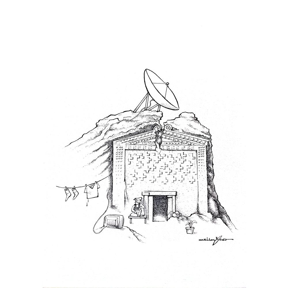 Atila Özer 43x30cm Orijinal Karikatür BOD03627
