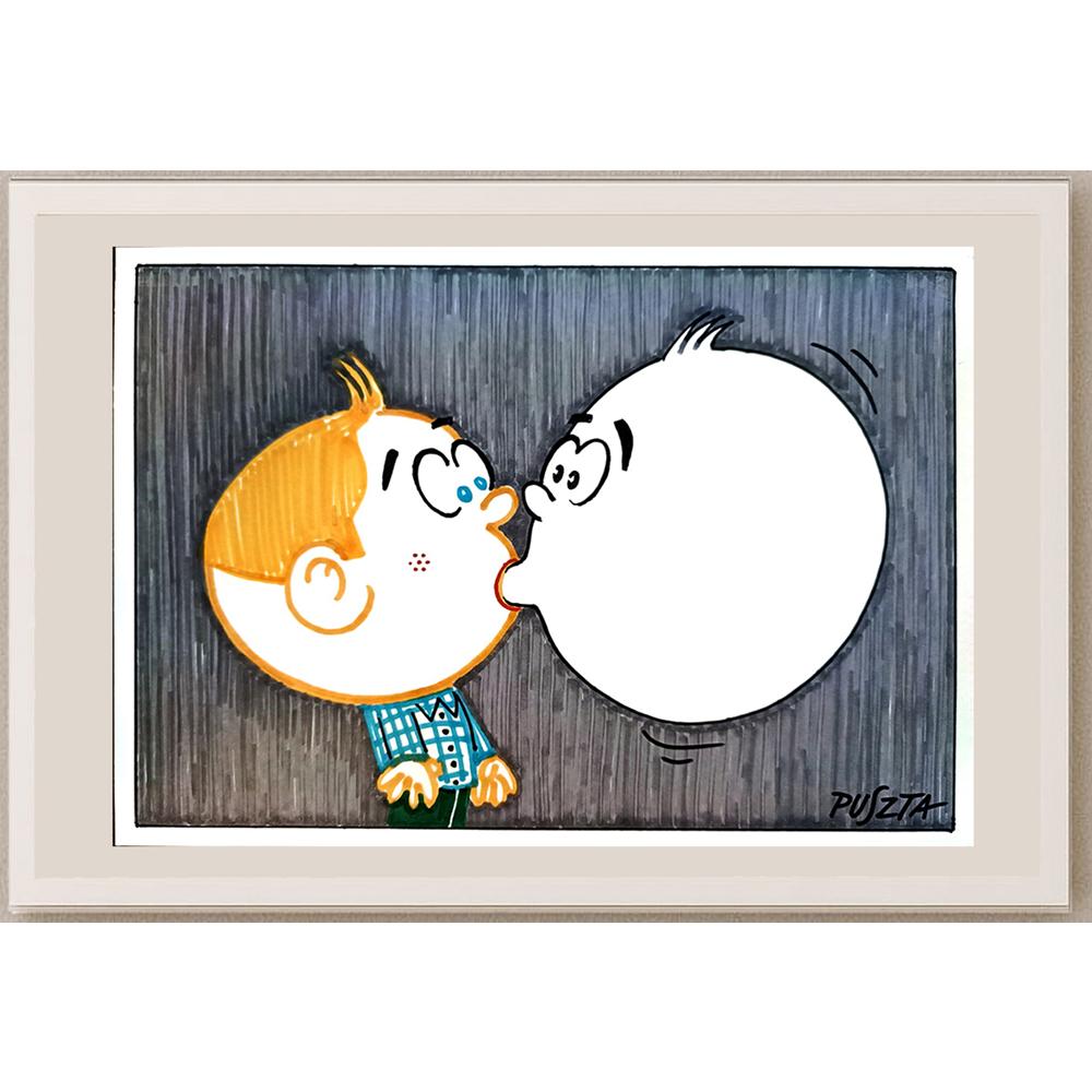 Peter Puszta 29x21cm Orijinal Karikatür BOD03632
