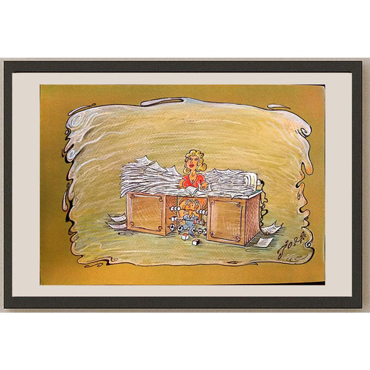 Jordan Popiliev 29x21cm Orijinal Karikatür BOD03635