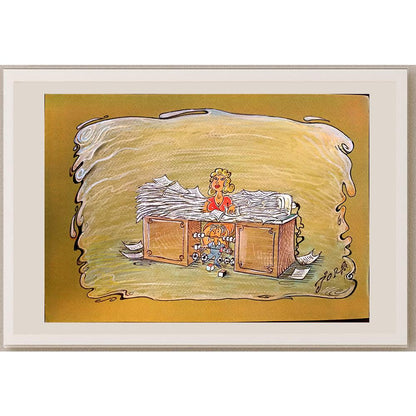 Jordan Popiliev 29x21cm Orijinal Karikatür BOD03635