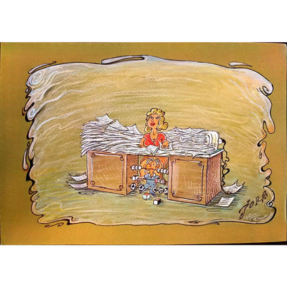Jordan Popiliev 29x21cm Orijinal Karikatür BOD03635