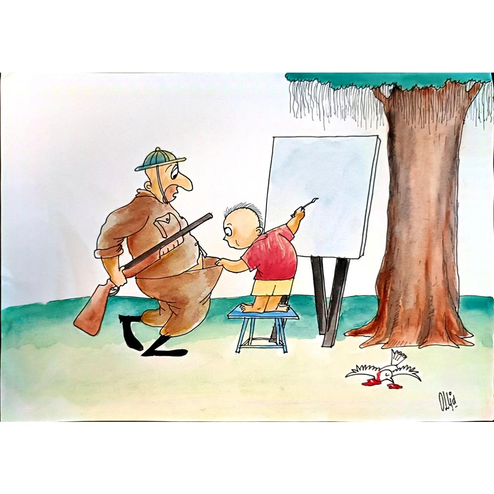 Achmad Cholid 29x21cm Orijinal Karikatür BOD03640