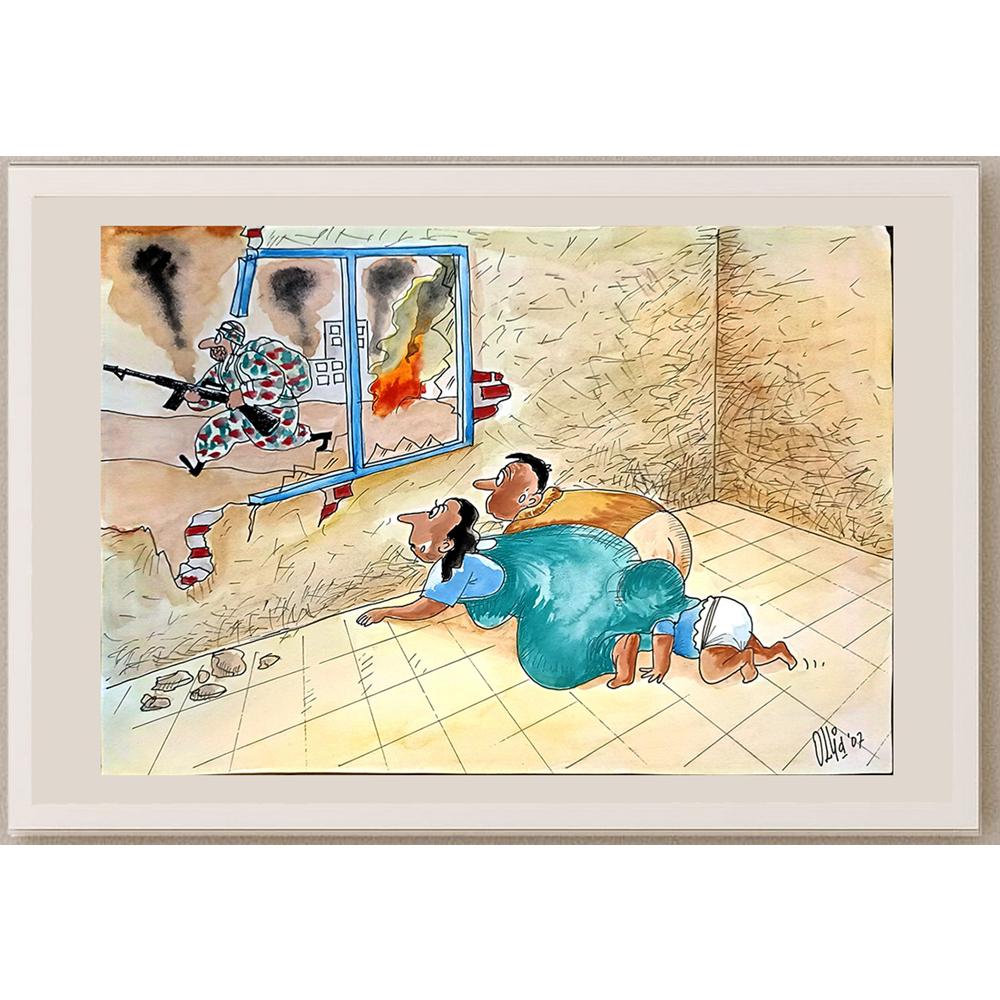 Achmad Cholid 29x21cm Orijinal Karikatür BOD03641
