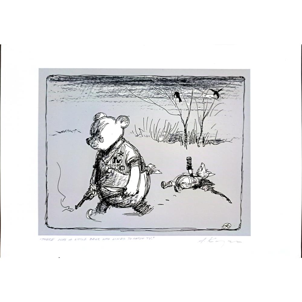 Adam Korpak 29x21cm Orijinal Karikatür BOD03646