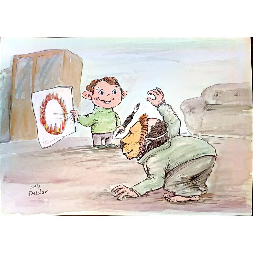 Dawood Deldar 29x21cm Orijinal Karikatür BOD03655