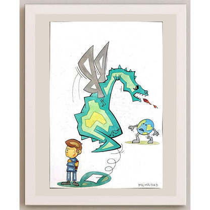 Merhdad Samady Zakareia 29x21cm Orijinal Karikatür BOD03656