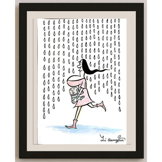 Li Guangjun 29x21cm Orijinal Karikatür BOD03668